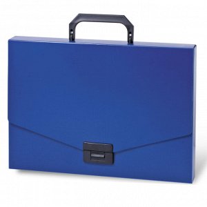 Папка-портфель пластиковая BRAUBERG &quot;Energy&quot;, А4 (330х256х32 мм), без отделений, синий, 1 шт, 222082