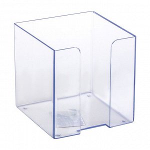 Подставка для бумажного блока СТАММ пластиковая, 90х90х90 мм, прозрачная, ПЛ41