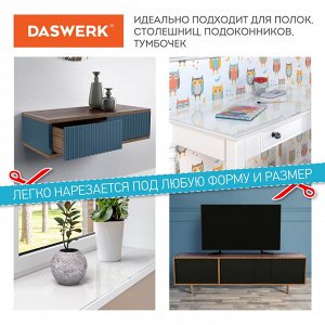 Нет Бренда Коврик-подкладка, скатерть ПВХ прозрачная, гибкое/мягкое стекло, 140х80 см, 0,8 мм, DASWERK, 607670