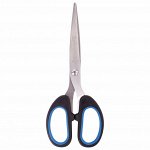 Ножницы BRAUBERG &quot;Classic+&quot;, 160 мм, черно-синие, классической формы, резиновые вставки, 236447