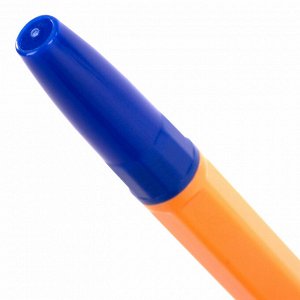 Ручка шариковая BRAUBERG "ORANGE Line", СИНЯЯ, корпус оранжевый, узел 1 мм, линия письма 0,5 мм, 143331