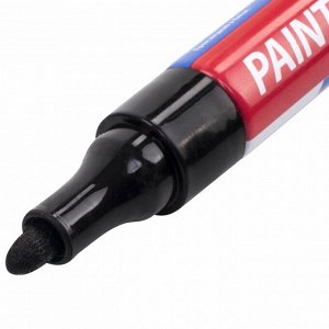 Маркер-краска лаковый EXTRA (paint marker) 4 мм, ЧЕРНЫЙ, УСИЛЕННАЯ НИТРО-ОСНОВА, BRAUBERG, 151979