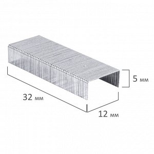 Скобы для степлера №24/6, 1000 штук, РОССИЯ, STAFF "Basic", до 30 листов, 224798