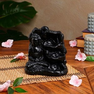 Подставка для благовоний "Будда", гипс, чёрная, 14 см