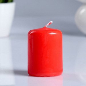 Свеча - цилиндр ароматическая "Клубника" 4х5 см, 7 ч, 50 г, красная
