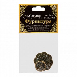 "Mr. Carving" MMG-018 фурнитура для шкатулок "ручка" 3 x 3 см 5 х 1 шт. №02 бронза