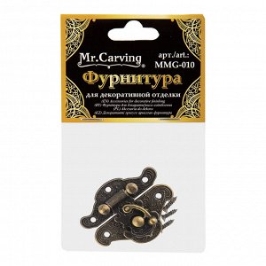 "Mr. Carving" MMG-010 фурнитура для шкатулок "замок" 3.7 x 2.7 см 5 х 1 шт. №02 бронза