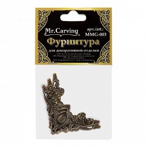 "Mr. Carving" MMG-003 фурнитура для шкатулок "накладка" 4 x 4 см 5 х 4 шт. №02 бронза