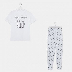 Пижама женская (футболка, брюки) KAFTAN Sleep, белая