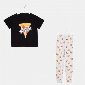 Пижама женская (футболка и брюки) KAFTAN Pizza черный