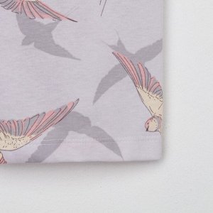 Пижама женская (рубашка и шорты) KAFTAN Birds, серый