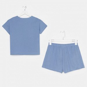 Пижама женская (футболка, шорты) KAFTAN Basic, синяя