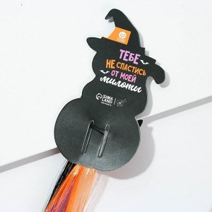 Цветная прядь для волос "Черный кот", 40 см, хэллоуин