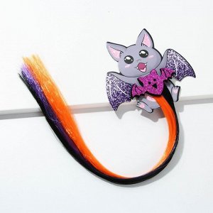 Цветная прядь для волос "Летучий мышонок", 40 см, хэллоуин