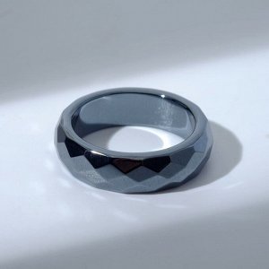 Кольцо "Ночь" под гематит, гранёное, цвет чёрный, размер 19