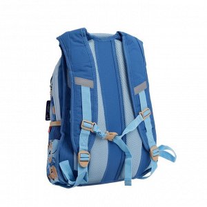 Рюкзак молодежный Across Merlin, эргономичная спинка, 43 х 29 х 15 см, синий/коричневый/голубой