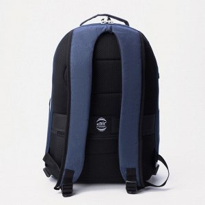 Рюкзак, 2 отдела на молниях, 2 наружных кармана, 2 боковых кармана, с USB, цвет серый/синий