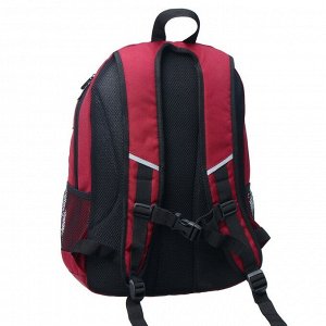 Рюкзак молодежный эргономичная спинка Stavia, 46 х 33 х 16 см, с вышивкой, бордо/светло-серый