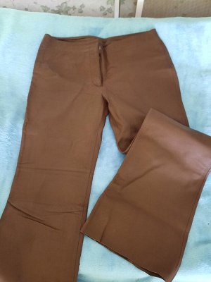 Продаю, кожанные, темно -коричневые брюки,46-48 размера
