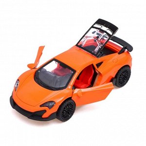 Машина металлическая «Купе», инерция, открываются двери, багажник, цвет оранжевый
