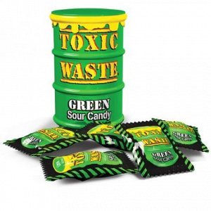 Кислые леденцы конфеты Toxic Waste &quot;Green Drum&quot;/Кислый Токсик Вейст (Зеленая бочка)