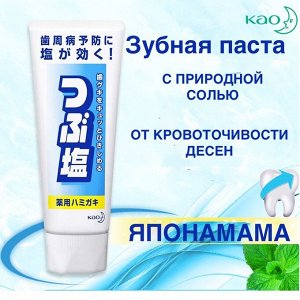 КAO "Tsubushio" Зубная паста с природной солью для профилактики заболевания десен мята туба 180 г