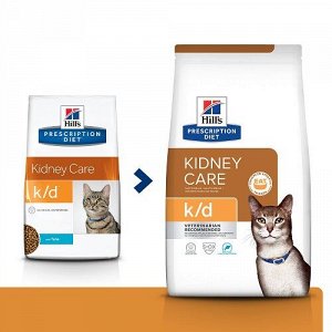 Hill's Prescription Diet k/d Kidney Care Сухой диетический корм для кошек при профилактике заболеваний почек с тунцом 1,5кг