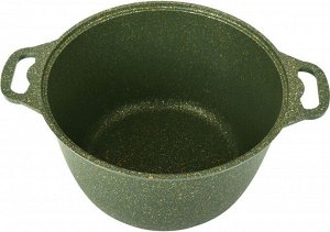 Кастрюля антипригарная литая 2,0л стеклянная крышка Trendy style malachite KUKMARA