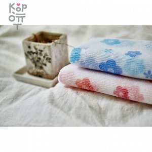 SUNG BO Мочалка для душа White Pattern Shower Towel - №168 28см*95см средней жесткости, нейлон, полиэстер