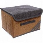 Коробка для хранения вещей 26*20*17 Узоры кофейный