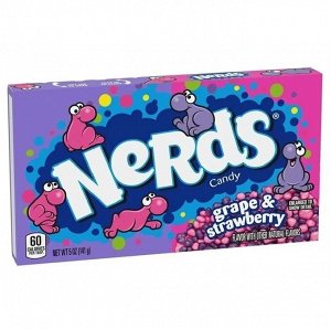 Разноцветное кисло-сладкое драже Nerds Strawberry-grape /Нердс со вкусом клубника-виноград 142 гр