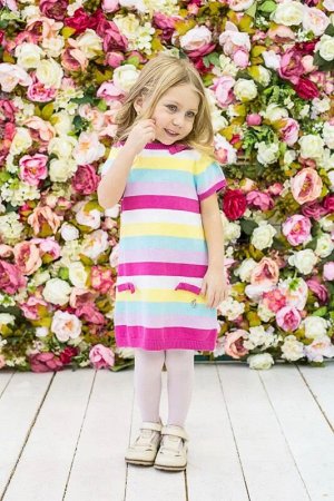 Платье Платье вязаное, разноцветная полоска для девочек
