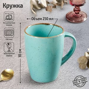 СИМА-ЛЕНД Кружка Turquoise, 250 мл, фарфор, цвет бирюзовый