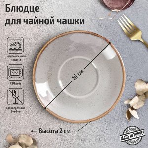 Блюдце для чайной чашки Dark Grey, d=16 см, цвет тёмно-серый