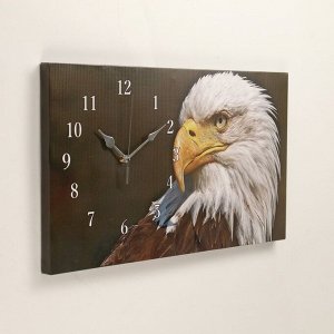 Часы настенные, на холсте, серия: Животный мир, &quot;Орел, 35 х 60