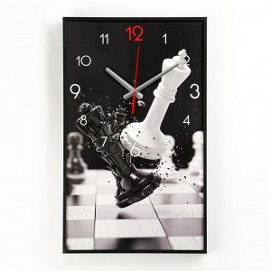 Часы-картина настенные, интерьерные "Шахматы", плавный ход, 57 х 35 х 4 см