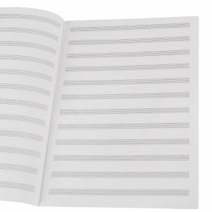Тетрадь для нот А4, 8 л., Проф-Пресс "Котик-музыкант", скрепка, мелованный картон, вертикальная