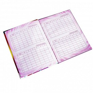 Дневник школьный Alingar 1-11 кл., 48л. 7БЦ , ламинированный картон, поролон,  глиттер, "Multicolored butterflies"