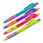 Ручка шариковая Alingar, 0,7 мм, синяя, игольчатый наконечник, резиновый грип, автоматическая, круглый, цветной, пластиковый корпус, картонная упак.
