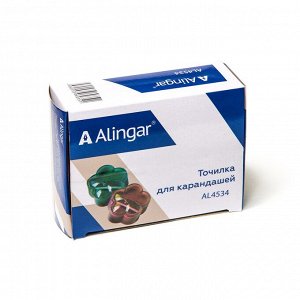 Точилка пластиковая Alingar "Цветок", 1 отверстие,  цвет ассорти, картонная упаковка