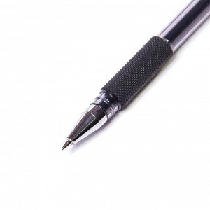 Цена за упаковку 12 шт.! Ручка гелевая Alingar, "SOFT GEL", 0,6 мм, черная, металлизированный наконечник, резиновый грип, круглый, прозрачный, пластиковый корпус, в уп. 12 шт.