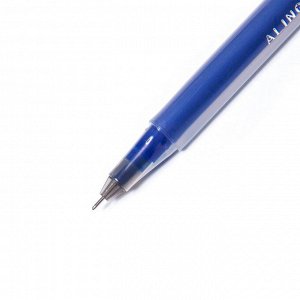 Ручка гелевая Alingar, "Jumbo GeL", 0,5 мм, синяя, игольчатый наконечник, круглый, прозрачный, пластиковый корпус, в уп. 12 шт., картонная упаковка
