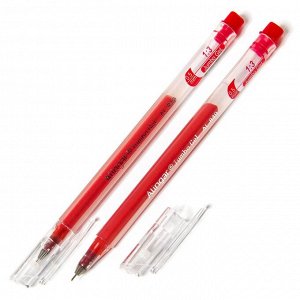 Ручка гелевая Alingar, "Jumbo GeL", 0,5 мм, красная, игольчатый наконечник, шестигранный, прозрачный, пластиковый корпус, в уп. 12 шт.