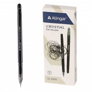Ручка гелевая Alingar "Cristal"  0,5 мм, красная, игольчатый наконечник,  круглый, пластиковый цветной  корпус, картонная упаковка
