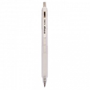 Ручка гелевая Alingar, 0,7 мм, белая, автоматическая, резиновый грип, круглый, прозрачный, пластиковый корпус, в уп. 12 шт., картонная упаковка