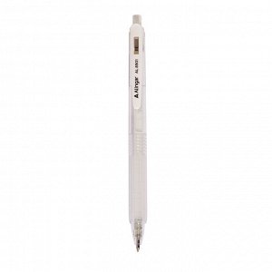 Ручка гелевая Alingar, 0,6 мм, белая, автоматическая, резиновый грип, круглый, прозрачный, пластиковый корпус, в уп. 12 шт., картонная упаковка
