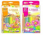 Карандаши цветные с ластиком Yalong 12 цв., &quot;Magic&quot; деревянные, трехгранные, заточенные, дизайн на корпусе, грифель 3.0 мм, картон. уп., европод.