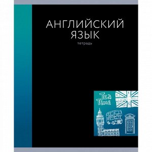 Тетрадь предметная "In Colour. Английский язык", А5, 48 л, клетка, скрепка, мел. картон, выб. лак.