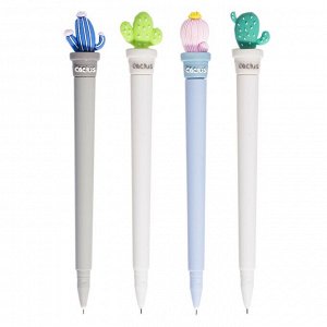 Ручка гелевая Alingar "Кактус", 0,5 мм, синяя, игольчатый наконечник, круглый, цветной, пластиковый корпус, картонная упаковка
