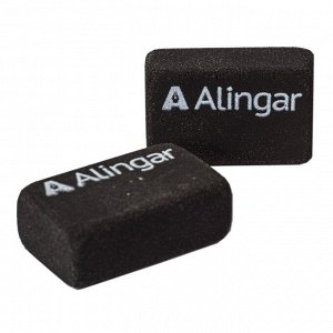 Ластик Alingar, синтетический каучук, прямоугольный, черный, 40*25*15 мм, картонная упаковка